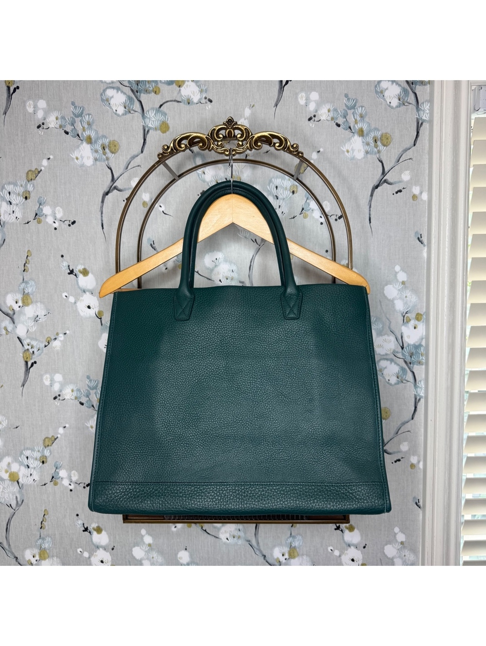 Leatherology Kress XL Dark Green Structured Leather Tote Bag